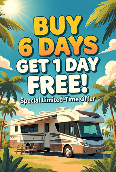Book 6 days and get your 7th day FREE!